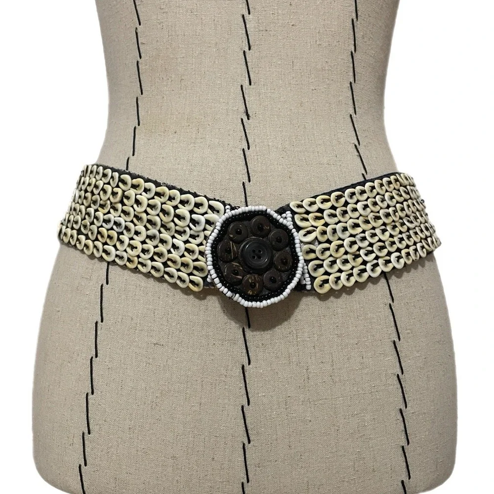 Handmade Bohemian‎ Shell Beaded Wide Belt 32
